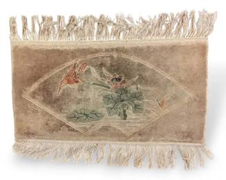 Chinese HandKnotted Silk Rug Mat