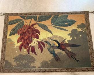 Large wall tapestry with rod