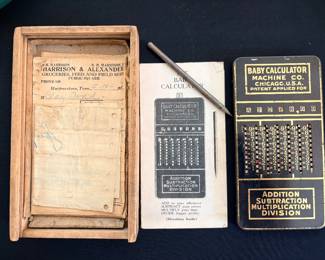 Vintage Baby Calculator Vest Pocket Adding Machine w Box Instructions