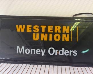 Western Union Hanging Light up Sign