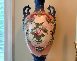 Set of large hand painted vases