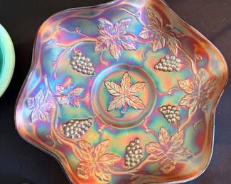 Northwoods carnival glass dish
