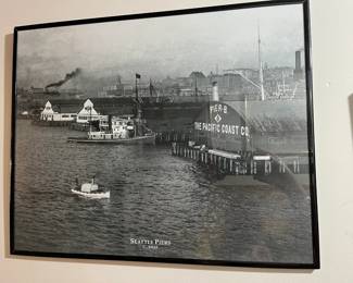 Old framed photos of Seattle area