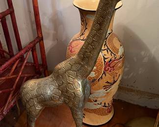 28" H brass giraffe