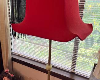Green uranium akro agate floor lamp
