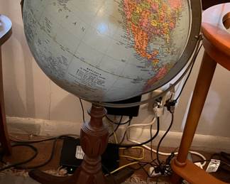 Lighted library world globe