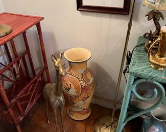 Brass floor lamp, brass giraffe