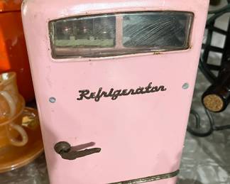 Exelo Japan pink toy tin fridge 