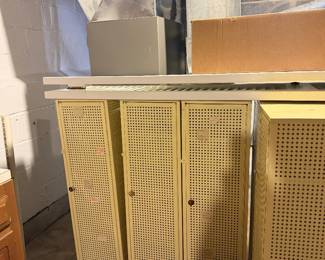Vintage metal cabinets a total of 9