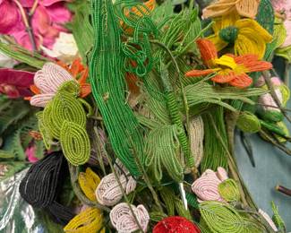 Vintage beaded flowers