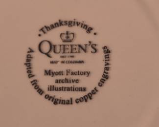 Queen's Myott Thanksgiving Turkey Plate