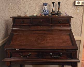 Antique Oak China Cabinet with Glassware Collection