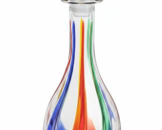 CC Zecchin "Trix" Rainbow Swirl Decanter