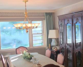 Antique Mahogany Dining Room Set with China Cabinet
