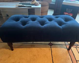 Pretty blue suede like ottoman