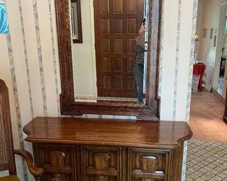 The mirror and cabinet are from Drexel Heritage