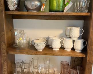 Vintage coffee, cups, glasses, and PICTURES