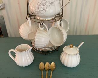 Fun tea set and stand