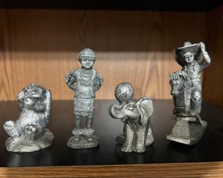 Signed and numbered Vintage Michael Rucker pewter  figurines