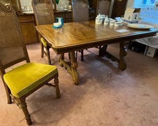Dining table and six chairs