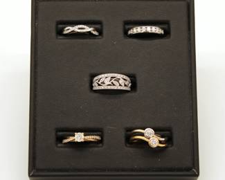 A variety of new gold and diamond rings