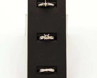 Gold and diamond engagement ring mounts ready for that perfect stone...