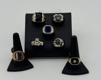 Men's gold and sterling silver rings