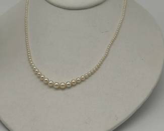 Another view of the Strands of natural Oriental pearls - new old stock, very rare!