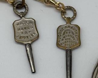 Vintage pocket watch keys from August Krautheim Watch Maker & Jeweler 