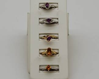 14k gold amethyst ring, 14k gold amethyst and diamond rings, 14k gold and citrine rings