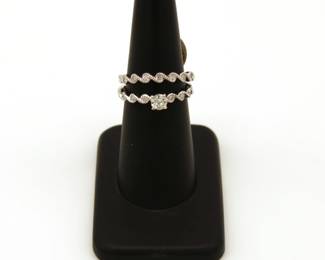 Diamond engagement and wedding band sets