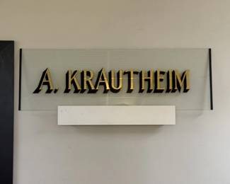 An old business sign for A. Krautheim (probably from the Western Avenue Store in downtown Muskegon)