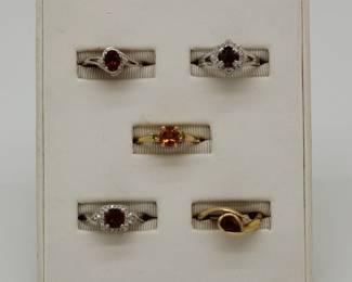 14k gold and garnet rings