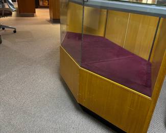One of a pair of mahogany corner showcases