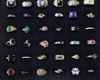 Estate jewelry - a selection of rings in a variety of styles