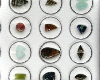 ​​Picasso Stone teardrop cabochon, snakeskin agate gemstone cabochon, pair Blue Druzy loose stones, Watermelon Garnet from South Africa, snakeskin agate Stone, Azurite and Malachite loose stone, Blue Druzy gemstone pair, Pilbara Jasper stone specimen, Pair of Apache Gold loose stones, 13.95ct Vesuvianite gemstone, Azurite polished gemstone, Apache Gold stone cabochon
