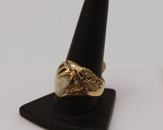 A 14k gold elk trophy ring, hand-crafted at K&S