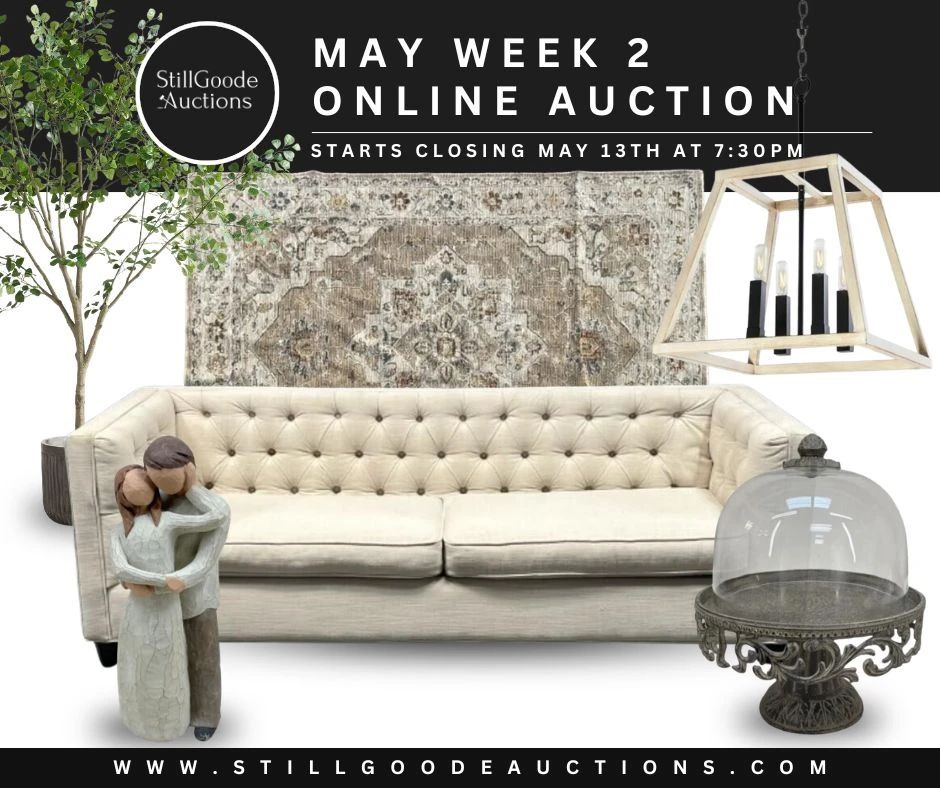 Furniture, rugs, antiques, designer handbags, jewelry, artwork, rugs and more