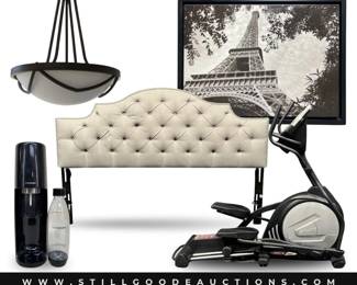 Exercise equipment, kitchenware, artwork, lighting, housewares, appliances and much more