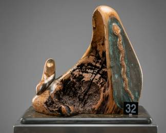 Lot032 WoodenSnakeSculpture