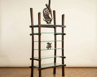 wooden glass shelf
