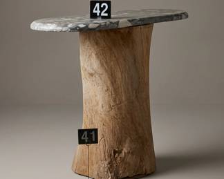 Lot041 NaturalPecanPedestalTable