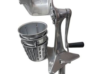 clamp-on rotary food grater/slicer