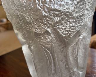 ART DECO JOSEF INWALD BAROLAC DANS LA FORET FROSTED GLASS RELIEF VASES (2)