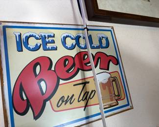 Vintage metal beer sign