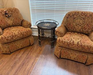 Ethan Alan fabric swivel chairs
