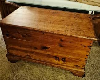 Antique pine blanket chest