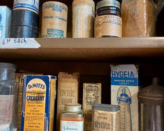 wonderful collection of antique pharmacy items 
