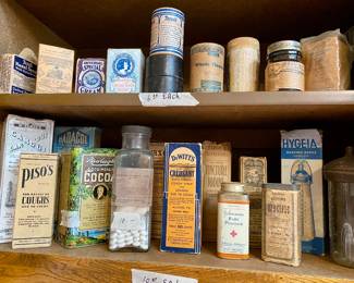 wonderful collection of antique pharmacy items 