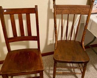  antique oak chairs 
